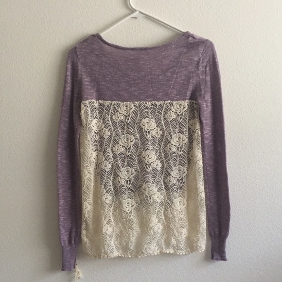 🆕 Modcloth purple lace knit tunic sweater top - Picture 3 of 3